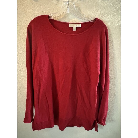 Michael Kors Red Tunic Sweater Long Sleeve Casual Top Size M - Picture 1 of 5